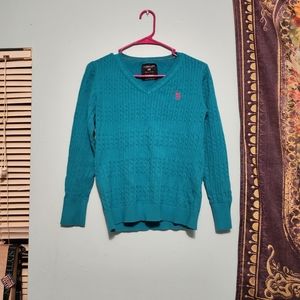 Women's Terqouiest US Polo L v neck sweater